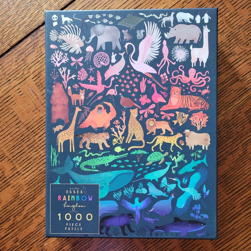 Elena Essex Rainbow Kingdom 1000pc jigsaw puzzle Colorful Animals!